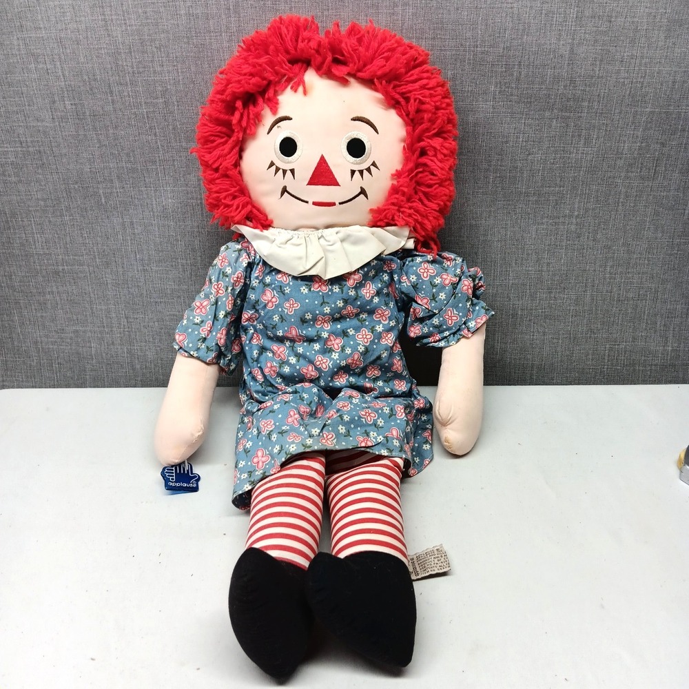Applause Raggedy Ann Doll 25 inch Blue Red Retro Classic Plush Toy 1991 Gruelle